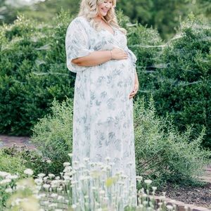 Baltic Born Kia Sage Floral Kimono Maxi Dress